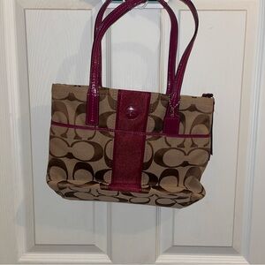 Coach Y2K Canvas Tan and Pink Purse, like new